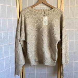 A New Day Drop Sleeve Sweater Cream Tiger Medium